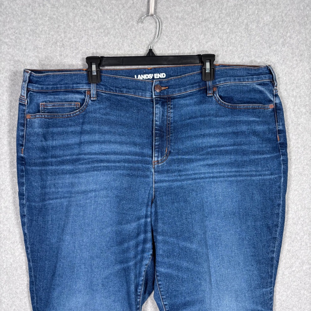 Lands End Kick Flare Cropped Jeans Size 26W High Rise Stretch Capri‎ Comfort - Picture 2 of 11